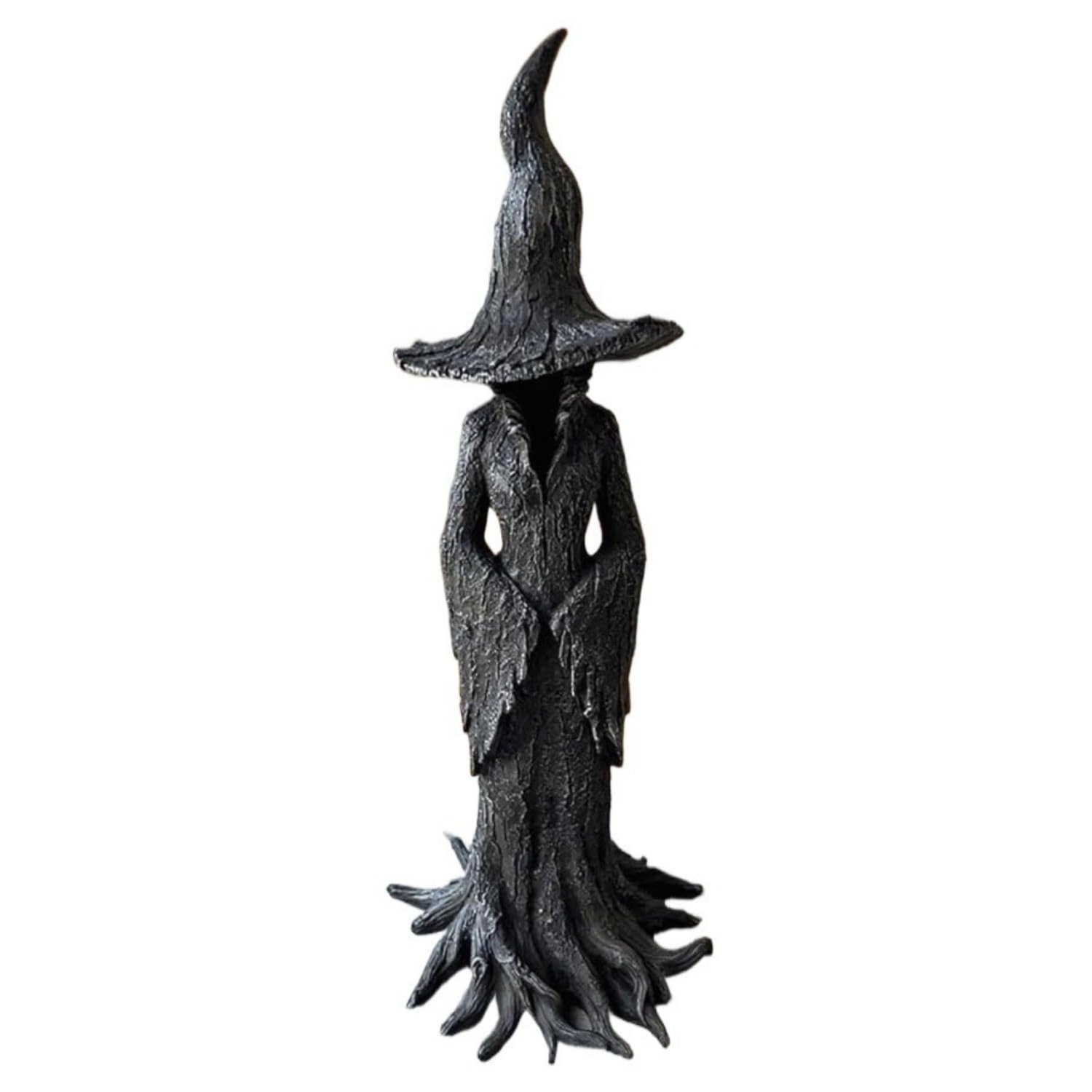 30 cm Halloween Witch Statue，Hand-Painted Enchanting Witch Statue Gothic Resin Figurine Retro Magician Decor for Halloween Home Outdoor/indoor (1)