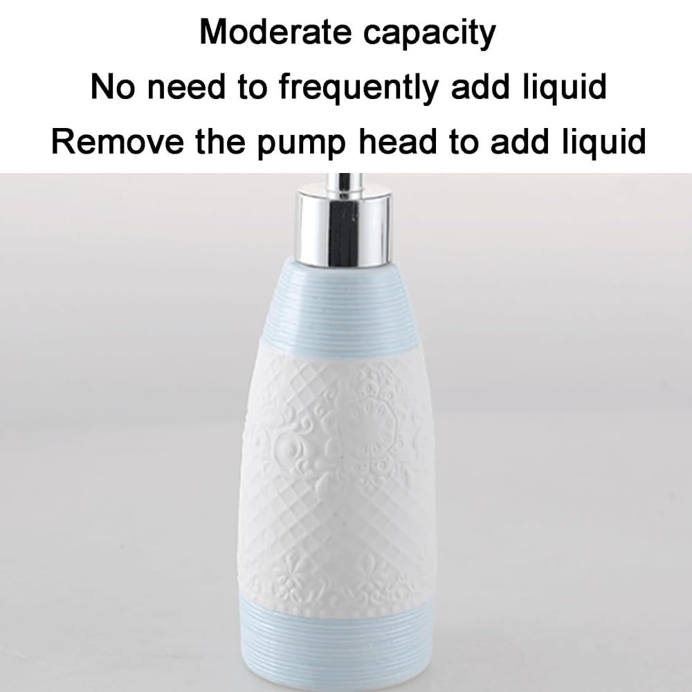 Distributore di Sapone Manuale da 11,2 oz/320 ml, distributore di Sapone Liquido in Ceramica, distributore di Sapone da appoggio per Doccia