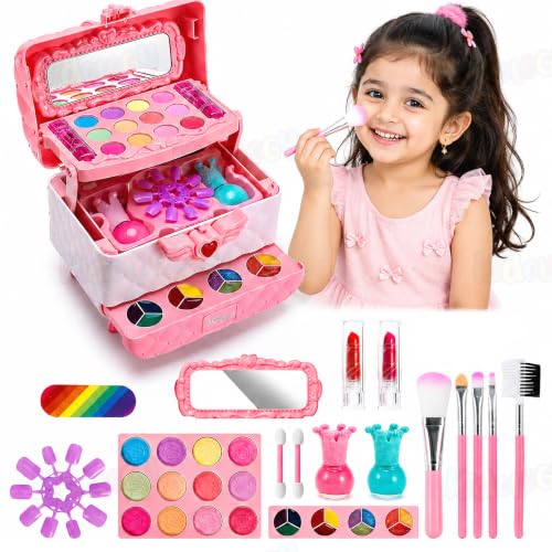 Image of Kidology Kids Makeup Kit for Girl, Unicorn Toys for Girl Real Washable Makeup Girls Princess Play Make Up Toys, Makeup Set for Age 3+ Year Old Christmas & Birthday Gift (Makeup Kit)