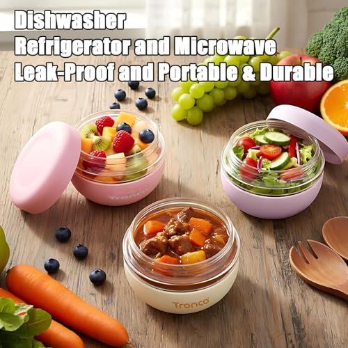 Image of Tronco 16 oz Glass Food Storage & Lunch Bowl Containers with Airtight Lids