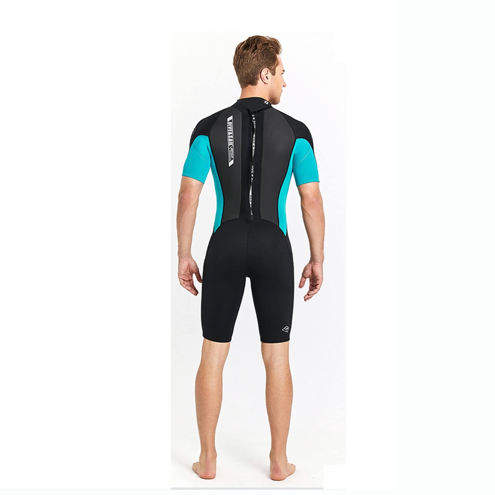 Wygwlg Combinaisons en néoprène 2 mm, Maillot de Bain Une pièce épais pour Hommes, Combinaisons de plongée Profonde à Manches Courtes (Color : Green, Size : M)