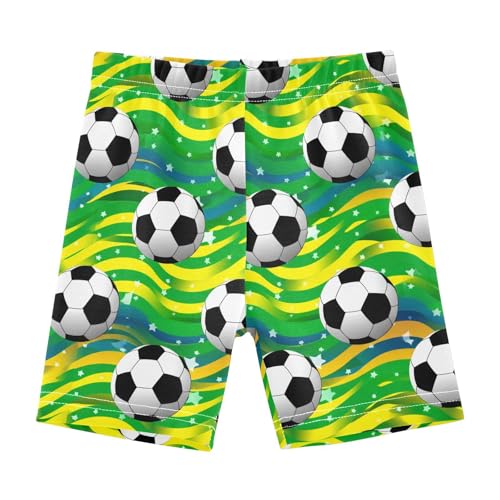 Ball Star Stripe Green Girls Bike Shorts Girl Clothes Toddler Under Dress Dance Shorts for Summer,4T