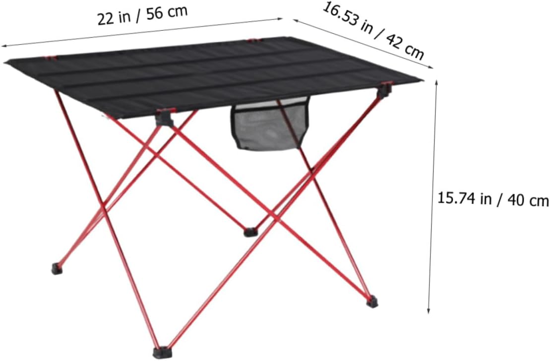 Milisten Foldable Camping Table and Chair Set Lightweight Aluminum Alloy Outdoor Portable Picnic Table with Chairs Medium Red Compact Multi-use Folding for Travel and Camping