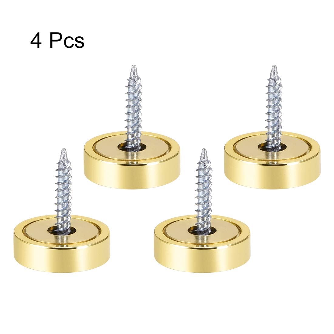 TOP-VIGOR 4Pcs Mirror Screws, 20mm brass Mirror Screws Cap Nail with Washers - Image 3