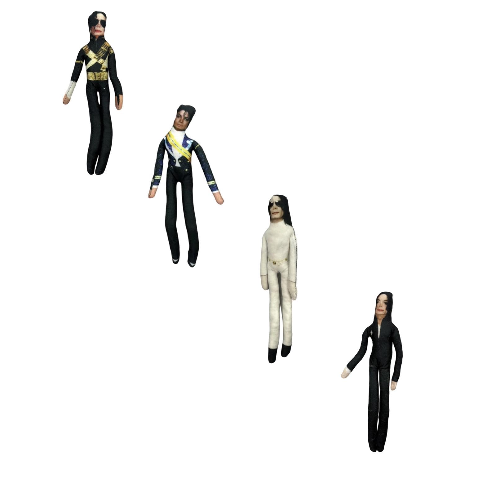 XOLTOAN Michael Plush Doll Mj Pillow with Bendable Wire Poseable Arms and Legs (4Pcs B)