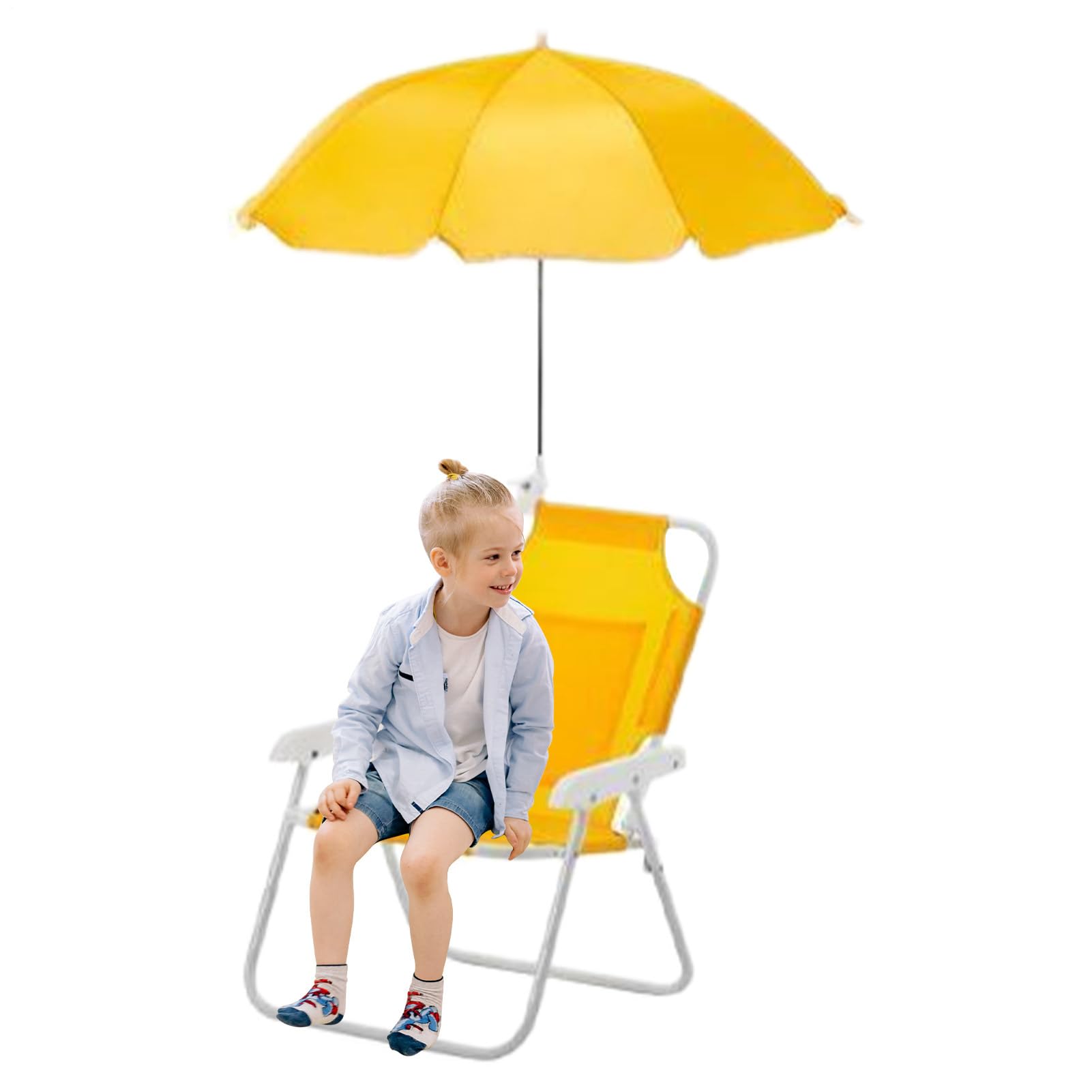 Chaise de plage pliable pour enfants - Chaise pliante inclinable avec parasol, siège résistant pour voyage, pique-nique, extérieur, jardin, piscine