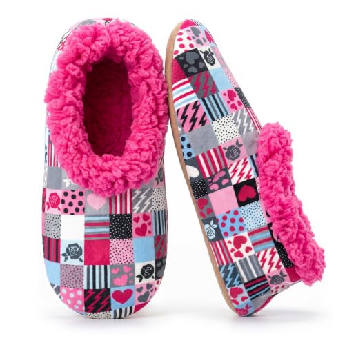 Image of The Metluks Womens Slippers Indoor Soft Sole Slipper Socks | Fuzzy sherpa lining, warm winter comfort, non slip grippers, flexible feel, washable, cozy home wear