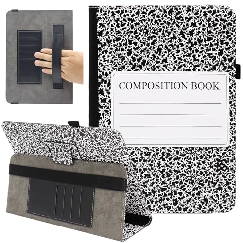 Universal 10 10.1 11 Inch Tablet Case, Viclowlpfe Protective Folio Stand Android Case for 9.6-11 Inch Tablet with Hand Strap and Cards Slots, Book