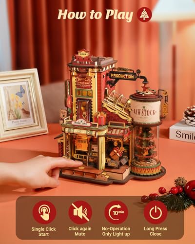 image for ROKR 3D Wooden Puzzle for Adult - Gift Factory Mechanical Model Kit wi