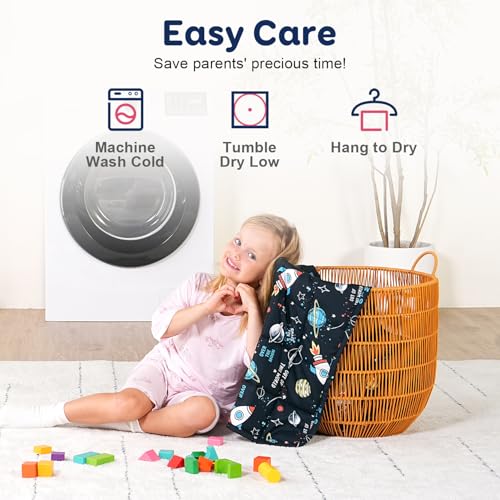 Kivik Soft Weighted Lap Blanket 2 lbs, Small Weighted Lap Pad, Breathable Heavy Throw Blankets for School Calming & Bed Sleeping, Machine Washable, 20 x 30 Inches, Universe Printing, Black