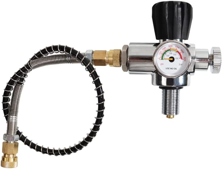 Miniatura 5 de TUXING Compresor de aire PCP de 4500 psi, estación de llenado de paintball PCP de alta presión válvula de acero inoxidable HPA CO2 tanque DIN