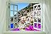 Window onto gorgeous AMALFI ITALY scenic poster 24X36 colorful blue water - (not a decal)