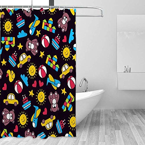 Rideau de douche en polyester de haute qualité avec crochets en C lavable facilement - 5