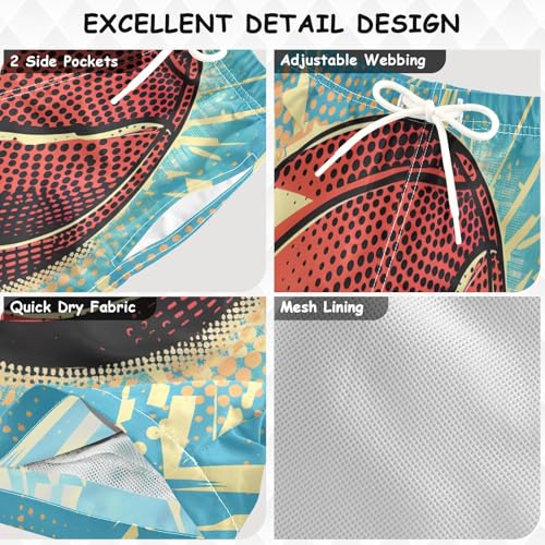 A Basketball Boys Swim Trunks, Quick Dry Toddler Beach Shorts Boy Swimwear Bathing Suit3