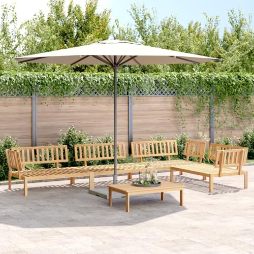 QZZCED Conjunto de Sofá de Palets de Madera de Acacia con Mesa y 4 Sillones, Muebles de Jardín Modulares para Exteriores y Espacios de Relajación, Estructura Robusta y Diseño