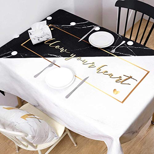 Nappe effet marbre chic nappe rectangulaire moderne 220x140 cm pour salon - 3