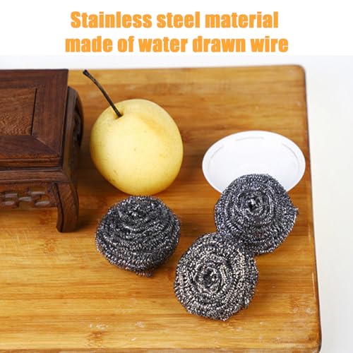 Image of 80 Pcs Stainless Steel Scrubber, 2.36 inch, Flexible Stainless Steel Cleaning Ball Multipurpose Utensil Scrubber Portable Dish Scrubbers Reusable for Kitchen Pot Pan, Dishes, Grills, and Cookware