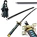 WWMM Zabójca demonów, miecz COS dla fanów anime, Tokitou Muichirou, Samuraj, Katana, drewno, anime, miecz samurajski, Halloween, dekoracyjna broń, zabawka (kolor: Ze stojakiem + torba na miecz, rozmiar: 104 cm (41 cali)