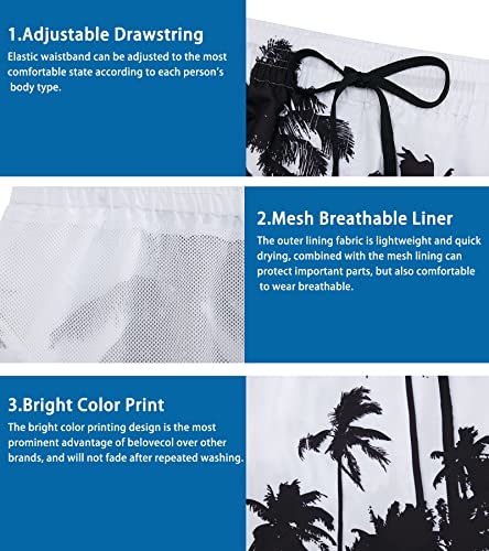 Belovecol Mens Swim Trunks Summer Cool Quick Dry Board Shorts Bathing Suit with Side Pockets Mesh Lining S-3XL4