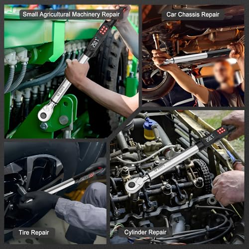Image of VANPO Digital Torque Wrench 1 /2-Inch, 12.5-250.8 ft-lb, for Wheel Lug Nuts | Electronic Torque Wrench with LCD Display, Audible & Vibration Alert, for Automotive & Cylinder Heads, Brakes Maintenance