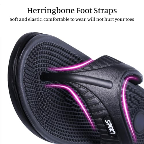 Mens Sport Flip Flops Arch Support Recovery Casual Acupressure Sandals Indoor Beach Shower Breathable Lightweight Slippers Slides Non Slip Water Shoes for Plantar Fasciitis Flat Feet Heel Pain Relief3