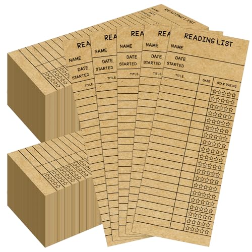 LOTMER 100 PCS Reading List Bookmark 3 x 8 Inch Personal Libraries Cards Reading Log Bookmark for Gifts and Literary Supplies for Reading Enthusiasts (Brown)