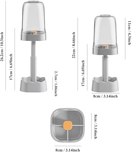 Miniatura 5 de El soporte para cepillos de dientes con tazacubierta contiene 3 ranuras, compatible con cepillos de dientes eléctricos y cepillos de dientes