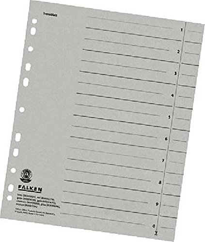 Preisvergleich Produktbild FALKEN Trennblätter / 80001696, grau, Inh. 100