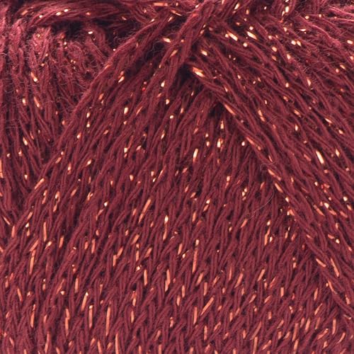Image of YarnArt Elegance Sparkly Yarn - Metallic Cotton Blend, Fine Sport for Knitting & Crochet, Lightweight Thread for Shawls & Sweaters, 50g (130m), Cinnamon - (1, 122)