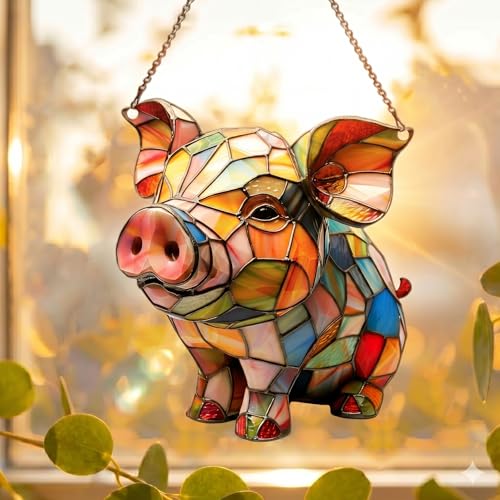 Image of Pig Acrylic Ornament Gift for Pig Lovers Christmas Hanging Decor