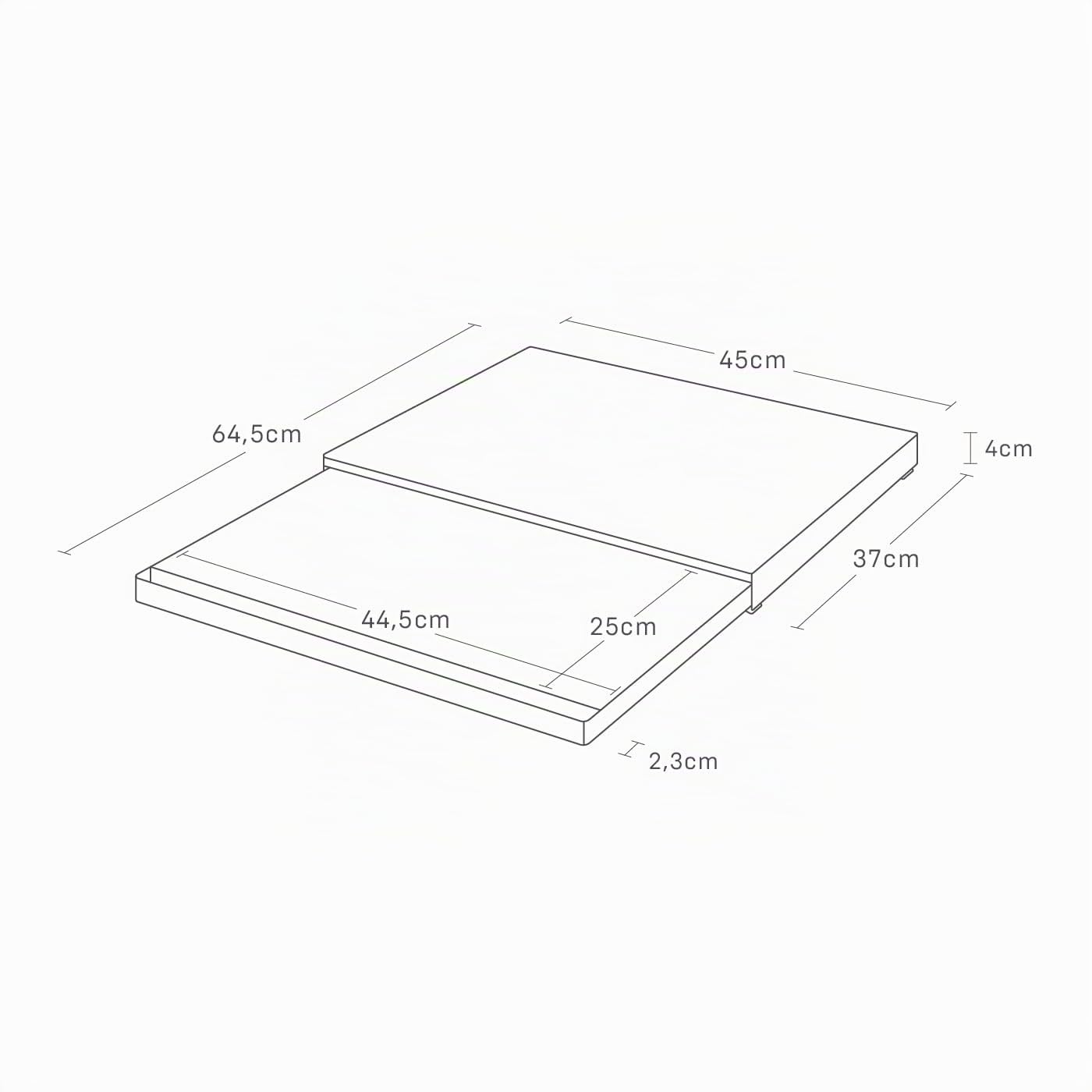 Yamazaki 2106 TOWER Sliding Countertop Tray, black, Steel/Polypropylene/Silicone, 45 x 3964.5 x 4 cm