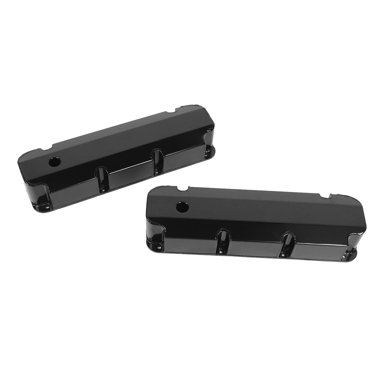 Tapa de Válvula de Motor, Tapa de Válvula de Motor de Automóvil E41363BC Tapa de Válvula de Aleación de Aluminio con Orificio para Motores V8 429‑460 de 1968 y Posteriores (BLACK)