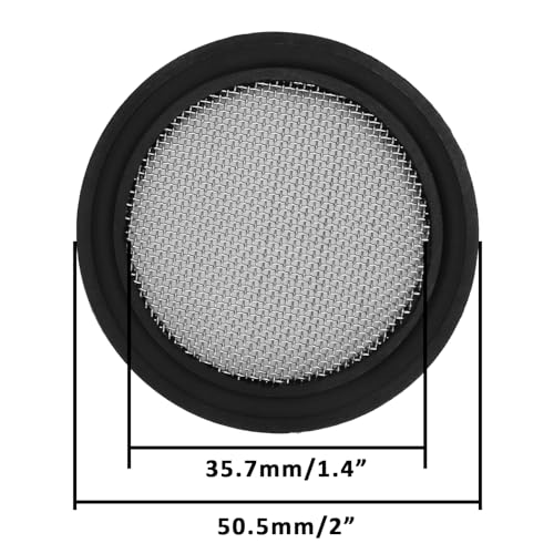 Image of DERNORD 2 Pack 1.5 inch Sanitary Tri-Clamp Gasket Buna-N (NBR) w /Stainless Bonded Type Screen 30 Mesh