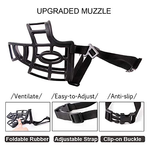 Dog Muzzle, Breathable Basket Muzzles For Small, Medium, Large And X-Large Dogs, Stop Biting, Barking And Chewing (M - Border Collie, Black) #TOP1