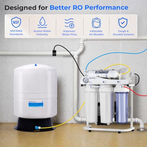 Image of iSpring T11M 11 Gallon Pre-Pressurized Water Storage Reverse Osmosis Systems ro Tank, White