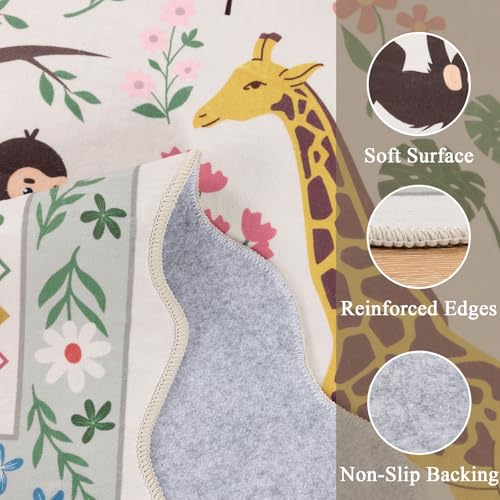 Tapete decorativo de área animal estampado 6x9 ft beige miniatura 3