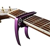 Aluminum Metal Universal Guitar Capo,Guitar Accessories,Guitar Clamp Suitable for Flat Fretboard Electric and Acoustic Guitar - Single-handed Trigger Style Guitar Capo (Purple)