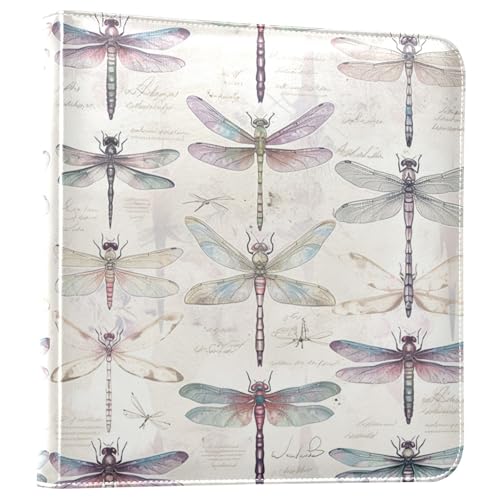 Kigai Watercolor Dragonfly Photo Album Self Adhesive Scrapbook Album Leather Cover DIY Picture Scrap Book with 20 Adhesive Sheets, 11.8x24x0.8 inch