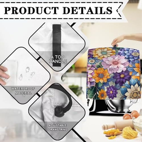 Funda para Mezcladora de Cocina Boho Flower 4.5-5 Quart miniatura 7