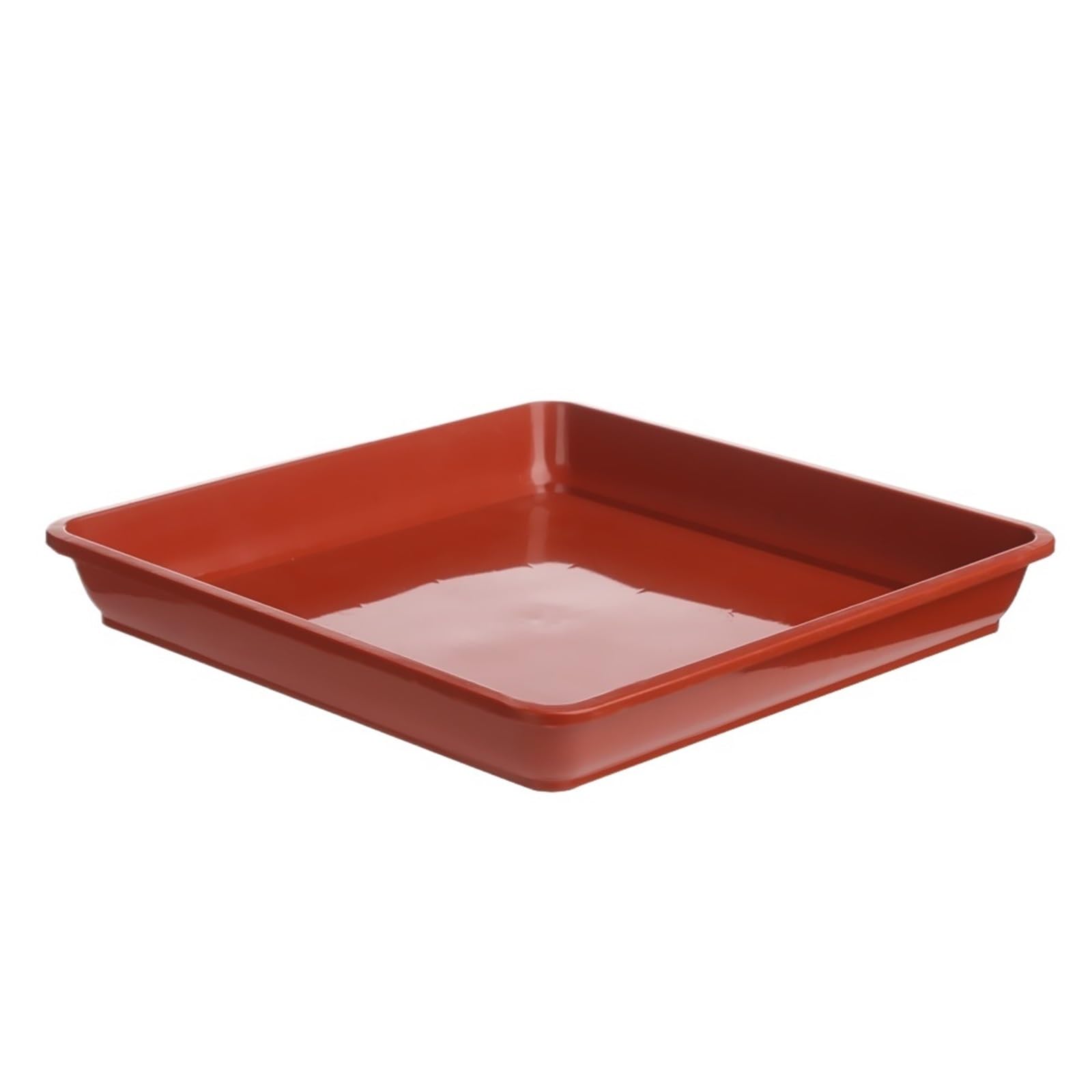 YILWPV 10Pcs Plastic Flower Pot Square Drip Trays Plant Saucer Indoor Outdoor Tray Saucers(Red,25.6x25.6cm)