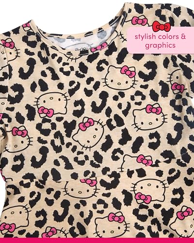 Hello Kitty Girls' Skater Dresses - 2 Pack Short Sleeve Cute Casual Flare Dresses for Little and Big Girls (Sizes: 2T-12)3