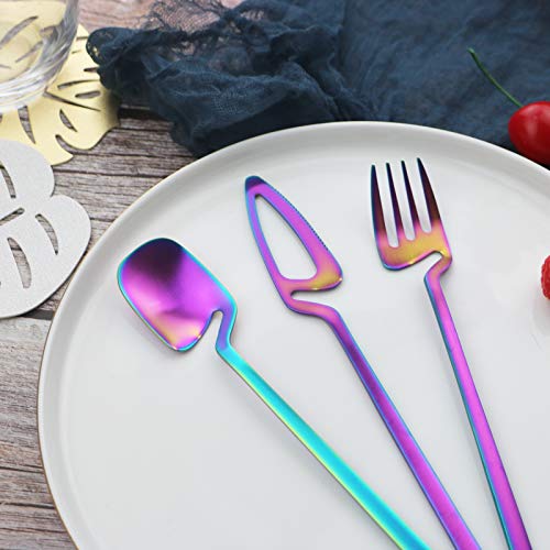 JASHII 24Piece Stainless Steel Flatware Set for 6, Satin Finish