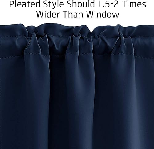 Miniatura 4 de NICETOWN Cenefa opaca para ventana de 18 pulgadas de largo, bolsillo para barra, aislamiento térmico, pequeña cenefa de cortina para dormitorio,