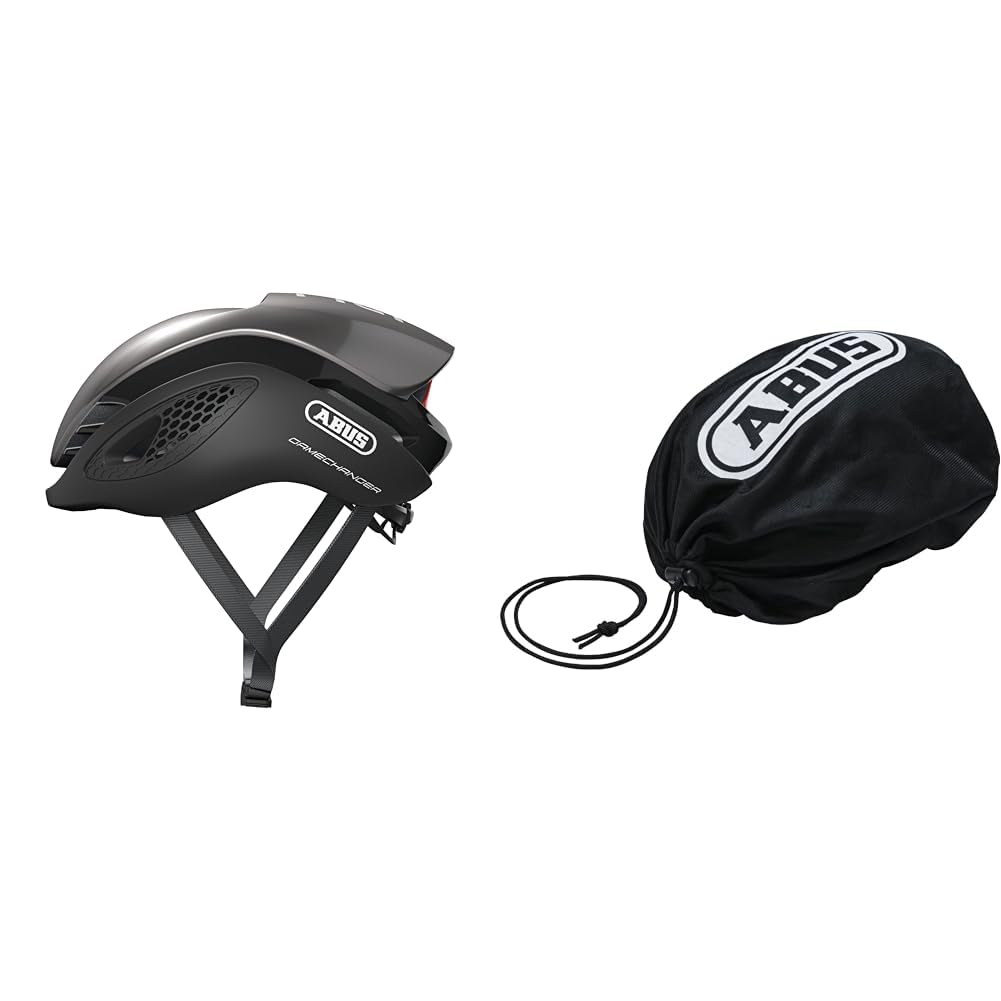 ABUS Rennradhelm Gamechanger - Aerodynamischer Fahrradhelm & Unisex – Erwachsene Helmtasche Helm Zubehör, Velvet Black, Universal