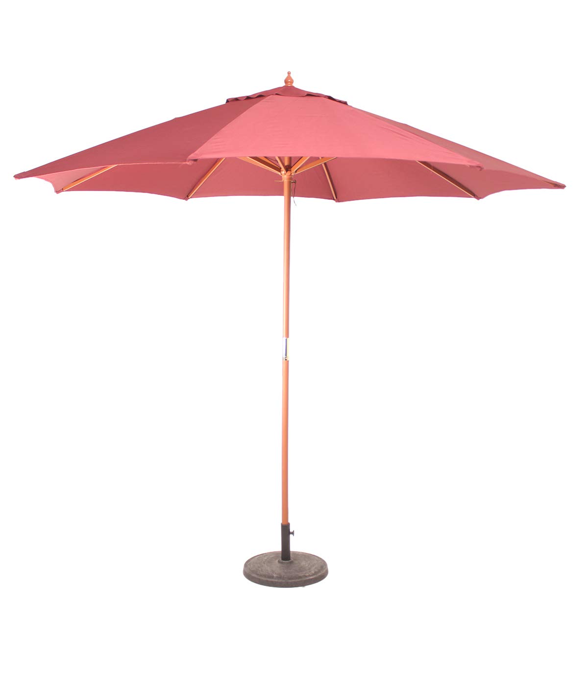 Invezo Wooden Center Pole Patio Umbrella 9 Ft Diameter Maroon Color