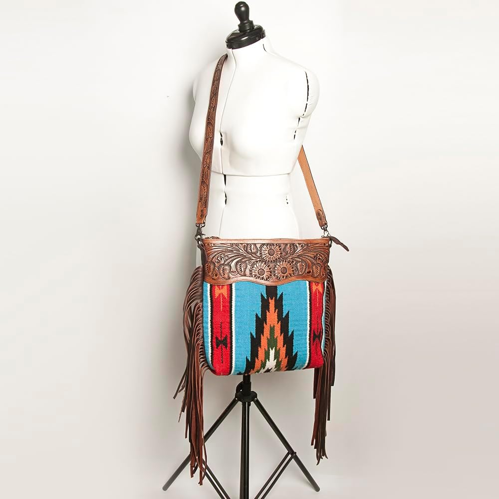 American Darling Signature Crossbody Hand Tooled Saddle Blanket Genuine Leather women bag western handbag purse