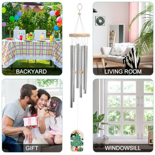 Carillon éolien en aluminium résistant aux intempéries avec design chats - 5