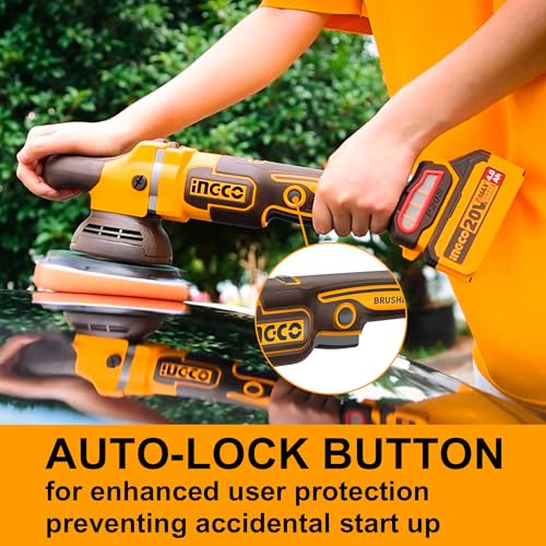 INGCO 20V Brushless Random Orbital Polisher 150mm, Cordless Polisher Buffer Waxing Machine (Bare Tool), 6 Variable Speeds 2000-4500RPM, Safety Lock Button APLI2015 3 INGCO 20V Brushless Random Orbital Polisher 150mm, Cordless Polisher Buffer Waxing Machine (Bare Tool), 6 Variable Speeds 2000-4500RPM, Safety Lock Button APLI2015 - Image 3