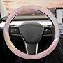 Carbella Mermaid Rainbow Steering Wheel Cover, Standard 15 Inch Size Fits Most Vehicles, Cute Shiny Multicolor Steering Cover for Car Truck Van SUV