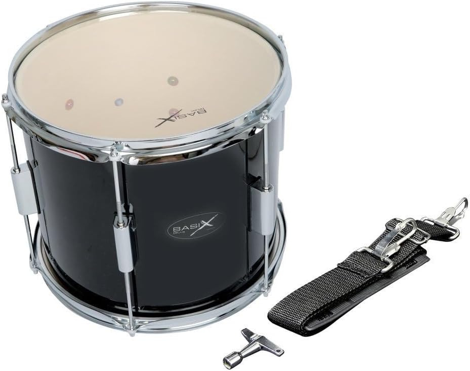 GEWA Marching Drum 12 x 10", wooden shell black, incl. carrying strap